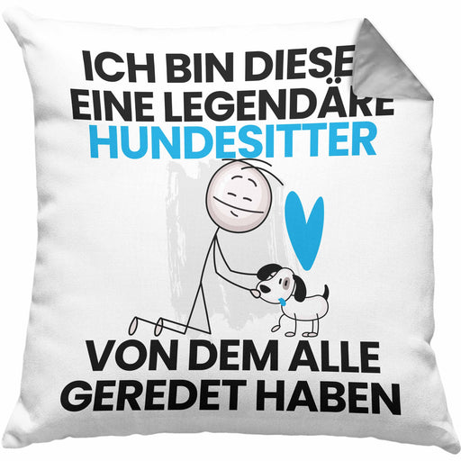Hundesitter Geschenk Kissen mit Füllung 40x40 Lustige Geschenkidee Geburtstag für Hundesitter Ich Bin Dieser Legendäre Hundesitter Von Dem Alle Geredet Haben (Grau) Grau Trendation