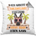 Schäferhund Besitzer Kissen mit Füllung 40x40 Geschenk Lustiger Spruch Geschenkidee Ich Arbeite Hart Damit Mein Schäferhund Seinen Traum Leben Kann (Grau) Grau Trendation
