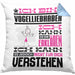 Vogelliebhaber Geschenk Kaffee-Kissen mit Füllung 40x40 Geschenkidee für Vogelliebhaber Ich Bin Vogelliebhaber Ich Kann Es Dir Erklären Jedoch Nicht Für Dich Verstehen Spruch Lustig (Grau) Blau Trendation