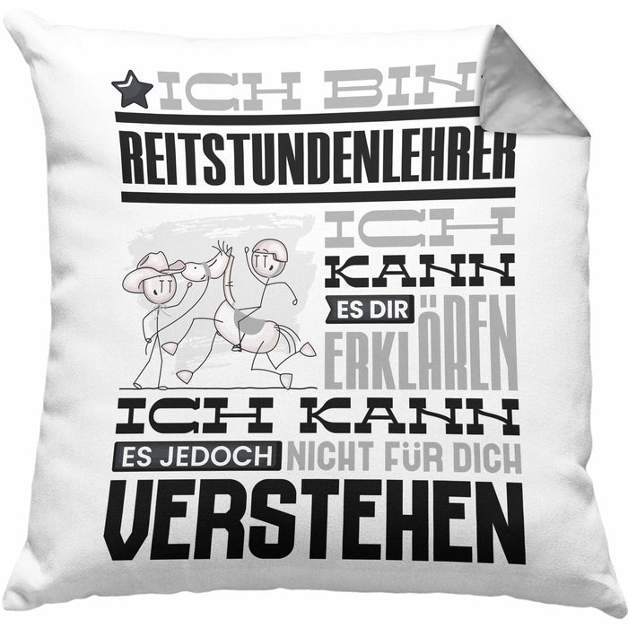 Reitstundenlehrer Geschenk Kaffee-Kissen mit Füllung 40x40 Geschenkidee für Reitstundenlehrer Ich Bin Reitstundenlehrer Ich Kann Es Dir Erklären Jedoch Nicht Für Dich Verstehen Spruch Lustig (Grau) Grau Trendation