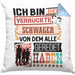 Schwager Kissen mit Füllung 40x40 Geschenk Spruch Lustig Geschenkidee für Schwager Geburtstag Ich Bin Der Verrückte Schwager (Grau) Blau Trendation