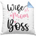 Wife Mom Boss Kissen mit Füllung 40x40 Geschenk Mutter Mama zum Muttertag Muttertagsgeschenk (Grau) Blau Trendation