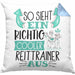 Reittrainer Kissen mit Füllung 40x40 So Sieht Ein Richtig Cooler Reittrainer Aus Geschenk Lustiger Spruch Geschenkidee (Grau) Blau Trendation