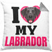 Labrador Besitzerin Kissen mit Füllung 40x40 Geschenk Lustiger Spruch Geschenkidee I Love My Labrador (Grau) Grau Trendation
