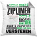 Zipliner Geschenk Kaffee-Kissen mit Füllung 40x40 Geschenkidee für Zipliner Ich Bin Zipliner Ich Kann Es Dir Erklären Jedoch Nicht Für Dich Verstehen Spruch Lustig (Grau) Grau Trendation