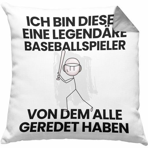 Baseballspieler Geschenk Kissen mit Füllung 40x40 Lustige Geschenkidee Geburtstag für Baseballspieler Ich Bin Dieser Legendäre Baseballspieler Von Dem Alle Geredet Haben (Grau) Grau Trendation