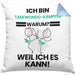 Taekwondo-Kämpfer Geschenk Kissen mit Füllung 40x40 Lustiger Spruch Ich Bin Taekwondo-Kämpfer Warum Weil Ich Es Kann Geschenkidee Bester Taekwondo-Kämpfer Geburtstag (Grau) Blau Trendation