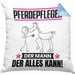 Pferdepfleger Kissen mit Füllung 40x40 Geschenk für Pferdepfleger Der Mann Der Alles Kann Geschenkidee zum Geburtstag (Grau) Blau Trendation