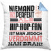 Hip-Hop-Fan Geschenk Kissen mit Füllung 40x40 Lustige Geschenkidee für Hip-Hop-Fan Geburtstag Niemand Ist Perfekt Aber Als Hip-Hop-Fan Ist Man Nah Dran (Grau) Blau Trendation