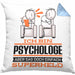 Psychologe Geschenk Kissen mit Füllung 40x40 Ich Bin Psychologe Aber Sag Doch Einfach Superheld Lustige Geschenkdiee für Psychologe (Grau) Blau Trendation