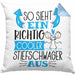So Sieht Ein Richtig Cooler Stiefschwager Aus Geschenk Kissen mit Füllung 40x40 Lustiger Spruch Geschenkidee (Grau) Blau Trendation