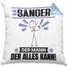Sänger Kissen mit Füllung 40x40 Geschenk für Sänger Der Mann Der Alles Kann Geschenkidee zum Geburtstag (Grau) Blau Trendation