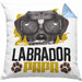 Labrador Papa Besitzer Kissen mit Füllung 40x40 Geschenk Lustiger Spruch Geschenkidee Labrador Liebhaber (Grau) Blau Trendation