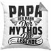 Papa Der Mann Der Mythos Die Legende Kissen mit Füllung 40x40 Vatertag Spruch Bester Papa Geschenkidee Vater (Grau) Grau Trendation