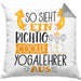 So Sieht Ein Richtig Cooler Yogalehrer Aus Geschenk Kissen mit Füllung 40x40 Lustiger Spruch Geschenkidee (Grau) Grau Trendation
