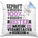 Musikveranstalter Geschenk Lustiger Spruch für Musikveranstalter Geschenkidee Bester Musikveranstalter Der WeltKissen mit Füllung 40x40 (Grau) Blau Trendation