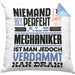 Mechaniker Geschenk Kissen mit Füllung 40x40 Lustige Geschenkidee für Mechaniker Geburtstag Niemand Ist Perfekt Aber Als Mechaniker Ist Man Nah Dran (Grau) Blau Trendation