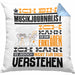 Musikjournalist Geschenk Kissen mit Füllung 40x40 Geschenkidee für Musikjournalist Geburtstag Lustig Ich Bin Musikjournalist Ich Kann Es Dir Erklären Aber Nicht Für Dich Verstehen (Grau) Blau Trendation