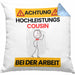 Cousin Kissen mit Füllung 40x40 Geschenk Lustiger Spruch Geschenkidee für Cousin Achtung Hochleistungs Cousin Bei Der Arbeit (Grau) Blau Trendation