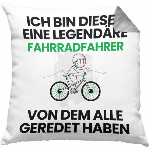 Radfahrer Geschenk Kissen mit Füllung 40x40 Lustige Geschenkidee Geburtstag für Radfahrer Ich Bin Dieser Legendäre Radfahrer Von Dem Alle Geredet Haben (Grau) Grau Trendation