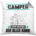 Camper Kissen mit Füllung 40x40 Geschenk für Camper Der Mann Der Alles Kann Geschenkidee zum Geburtstag (Grau) Grau Trendation