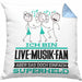 Live-Musik-Fan Geschenk Kissen mit Füllung 40x40 Ich Bin Live-Musik-Fan Aber Sag Doch Einfach Superheld Lustige Geschenkdiee für Live-Musik-Fan (Grau) Blau Trendation