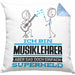 Musiklehrer Geschenk Kissen mit Füllung 40x40 Ich Bin Musiklehrer Aber Sag Doch Einfach Superheld Lustige Geschenkdiee für Musiklehrer (Grau) Blau Trendation