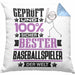 Baseballspieler Geschenk Lustiger Spruch für Baseballspieler Geschenkidee Bester Baseballspieler Der WeltKissen mit Füllung 40x40 (Grau) Blau Trendation