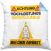 Serienjunkie Kissen mit Füllung 40x40 Geschenk Lustiger Spruch Geschenkidee für Serienjunkie Achtung Hochleistungs Serienjunkie Bei Der Arbeit (Grau) Blau Trendation