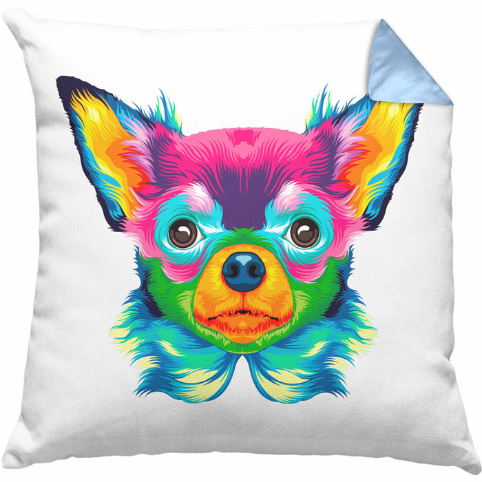 Chihuhahua Mama Besitzer Kissen mit Füllung 40x40 Geschenkidee Frauchen Herrchen Herz Bunte geschenkidee (Grau) Blau Trendation