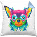 Chihuhahua Mama Besitzer Kissen mit Füllung 40x40 Geschenkidee Frauchen Herrchen Herz Bunte geschenkidee (Grau) Blau Trendation