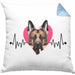 Schäferhund Besitzer Kissen mit Füllung 40x40 Geschenk Lustiger Spruch Geschenkidee Herzschlag Schäferhund (Grau) Blau Trendation