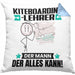 Kiteboarding-Lehrer Kissen mit Füllung 40x40 Geschenk für Kiteboarding-Lehrer Der Mann Der Alles Kann Geschenkidee zum Geburtstag (Grau) Blau Trendation