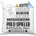 Polo-Spieler Geschenk Kissen mit Füllung 40x40 Lustiger Spruch Erheben Sie Sich Der Polo-Spieler Betritt den Raum (Grau) Blau Trendation