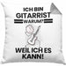 Gitarrist Geschenk Kissen mit Füllung 40x40 Lustiger Spruch Ich Bin Gitarrist Warum Weil Ich Es Kann Geschenkidee Bester Gitarrist Geburtstag (Grau) Grau Trendation