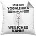 Yogalehrer Geschenk Kissen mit Füllung 40x40 Lustiger Spruch Ich Bin Yogalehrer Warum Weil Ich Es Kann Geschenkidee Bester Yogalehrer Geburtstag (Grau) Grau Trendation