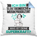 Elektronischer Musikproduzent Kissen mit Füllung 40x40 Geschenk für Elektronischer Musikproduzent Geburtstag Lustiger Spruch Was Ist Deine Superkraft (Grau) Blau Trendation