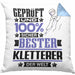 Kletterer Geschenk Lustiger Spruch für Kletterer Geschenkidee Bester Kletterer Der WeltKissen mit Füllung 40x40 (Grau) Blau Trendation