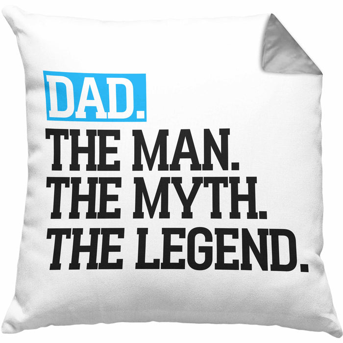 Kissen mit Füllung 40x40 für Vater Lustig "Dad The Man The Myth The Legend" Vatertag Spruch Geschenkidee (Grau) Grau Trendation