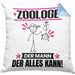 Zoologe Kissen mit Füllung 40x40 Geschenk für Zoologe Der Mann Der Alles Kann Geschenkidee zum Geburtstag (Grau) Blau Trendation