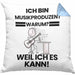Musikproduzent Geschenk Kissen mit Füllung 40x40 Lustiger Spruch Ich Bin Musikproduzent Warum Weil Ich Es Kann Geschenkidee Bester Musikproduzent Geburtstag (Grau) Blau Trendation