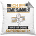 Comic-Sammler Kissen mit Füllung 40x40 Geschenk für Comic-Sammler Geburtstag Lustiger Spruch Was Ist Deine Superkraft (Grau) Grau Trendation