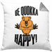 Lustige Kissen mit Füllung 40x40 Quokka-Motiv Geschenk für Quokka Liebhaber Be Quokka Happy (Grau) Grau Trendation