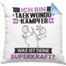Taekwondo-Kämpfer Kissen mit Füllung 40x40 Geschenk für Taekwondo-Kämpfer Geburtstag Lustiger Spruch Was Ist Deine Superkraft (Grau) Blau Trendation