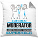 Moderator Geschenk Kissen mit Füllung 40x40 Ich Bin Moderator Aber Sag Doch Einfach Superheld Lustige Geschenkdiee für Moderator (Grau) Grau Trendation