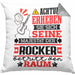 Rocker Geschenk Kissen mit Füllung 40x40 Lustiger Spruch Erheben Sie Sich Der Rocker Betritt den Raum (Grau) Grau Trendation