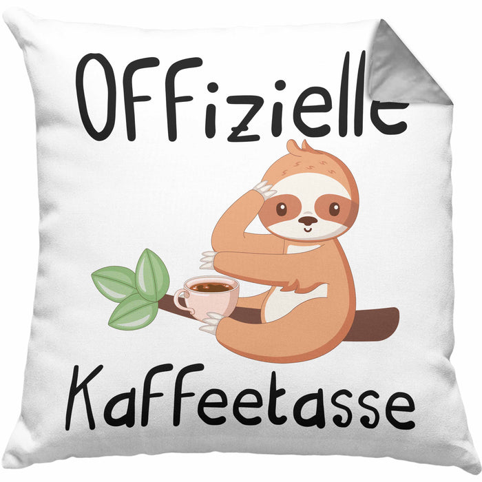 Offizielle Geschenk Kaffeetrinker Geschenkidee Kaffee-Kissen mit Füllung 40x40 (Grau) Grau Trendation