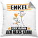 Enkel Kissen mit Füllung 40x40 Geschenk für Enkel Der Mann Der Alles Kann Geschenkidee zum Geburtstag (Grau) Grau Trendation