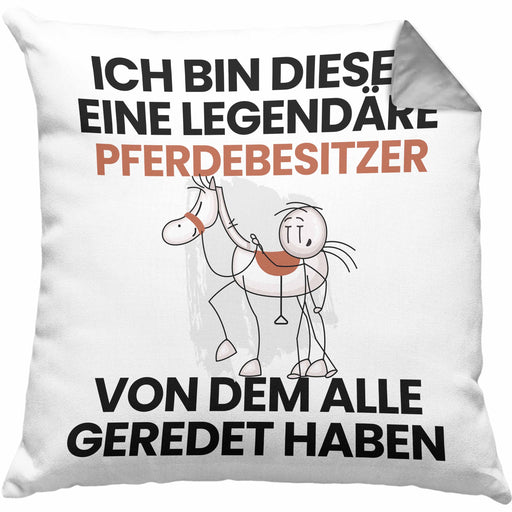 Pferdebesitzer Geschenk Kissen mit Füllung 40x40 Lustige Geschenkidee Geburtstag für Pferdebesitzer Ich Bin Dieser Legendäre Pferdebesitzer Von Dem Alle Geredet Haben (Grau) Grau Trendation