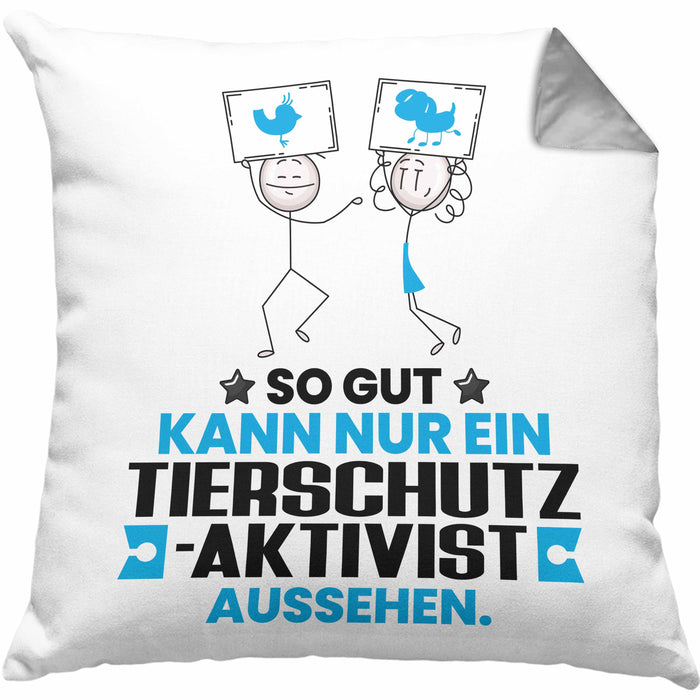 Tierschutzaktivist Geschenk Kissen mit Füllung 40x40 So Gut Kann Nur Ein Tierschutzaktivist Aussehen Geschenkidee (Grau) Grau Trendation